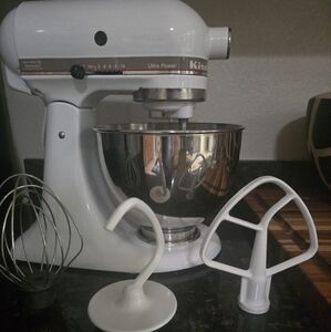 KitchenAid White Stand Mixer with Attachments